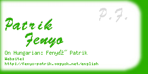 patrik fenyo business card